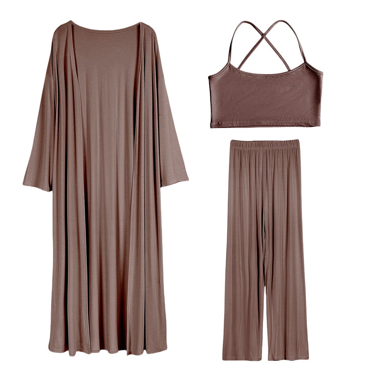 Women's Casual Long-sleeved Cardigan High-waisted Trousers Vest
