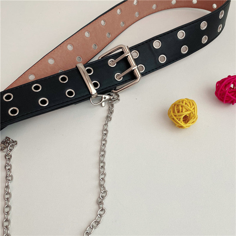 Double Row Perforated Women's Suit Belt
