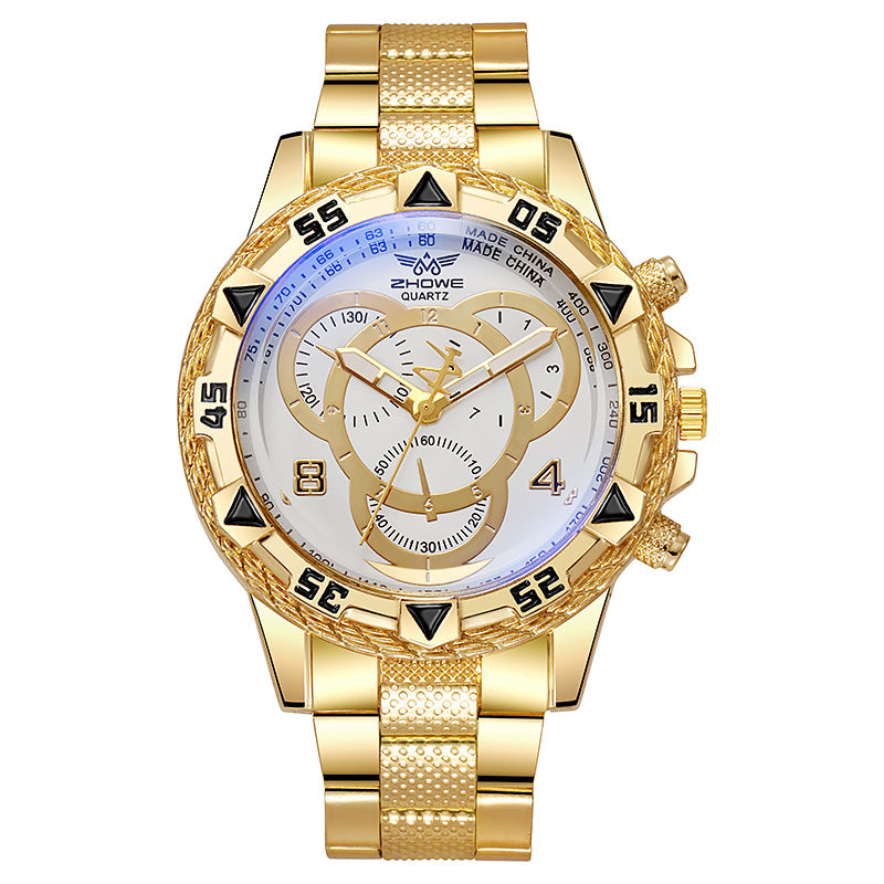 Men's All-match Simple Three-eye Steel Watch