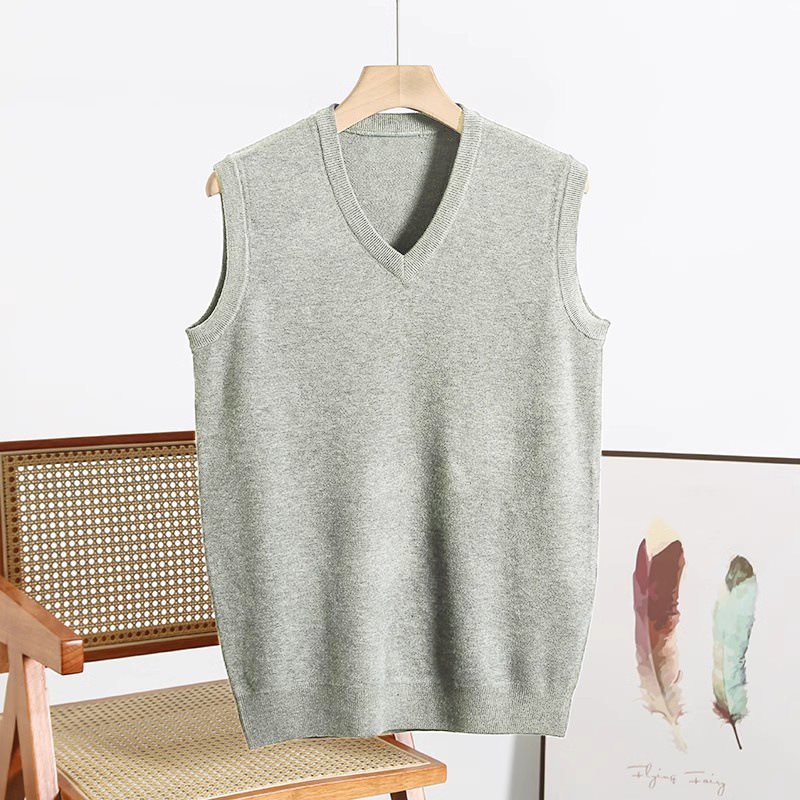 V-hals Sweatervest til mænd Efterår og Vinter Varm