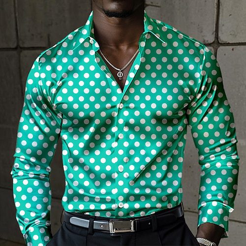 Polka-dot Loose-fitting Long Sleeve Printed Shirt