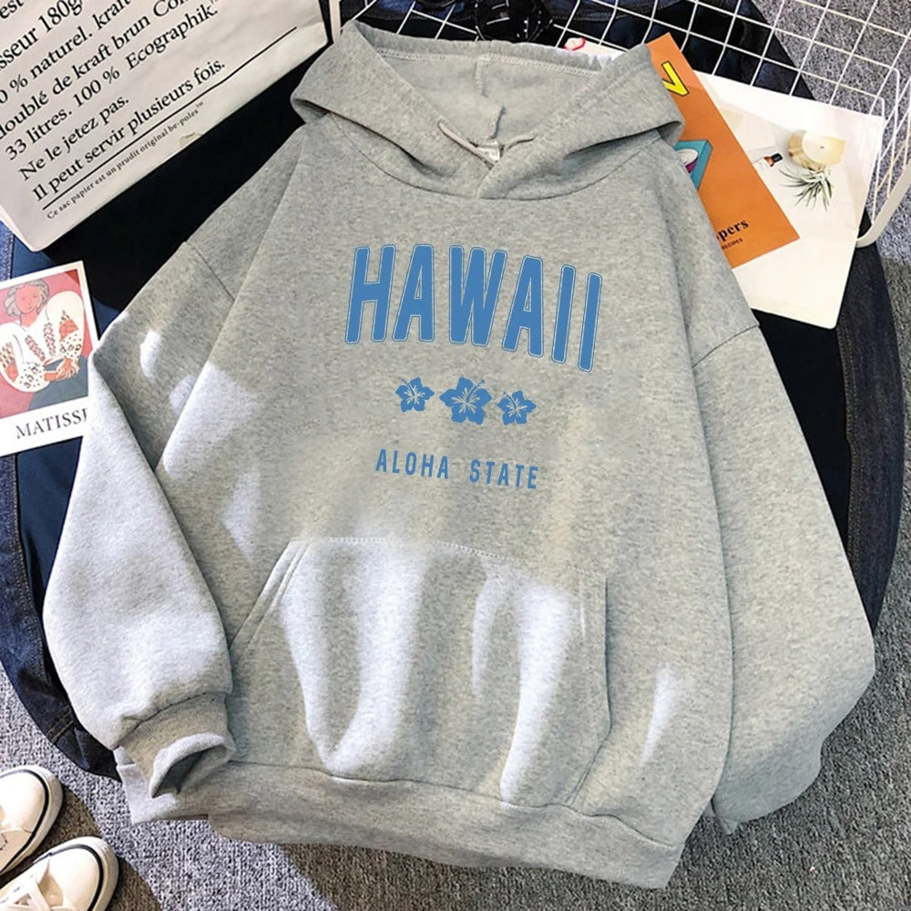 Roha Letter Printing Hoodie til kvinder Hip Hop