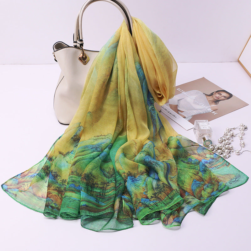 Women's Qianli Jiangshan Tu Tulle Scarf