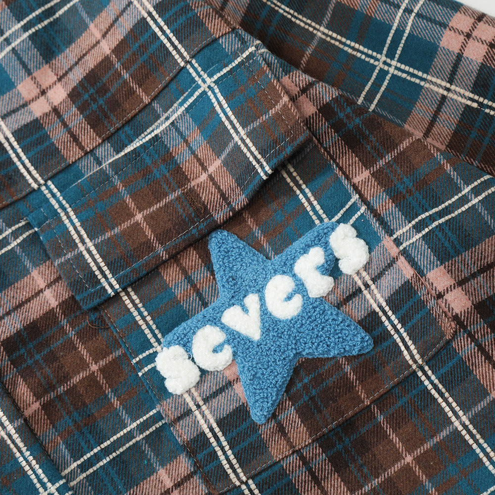 Casual Letter Embroidery Street Lapel Button Cardigan Shirt