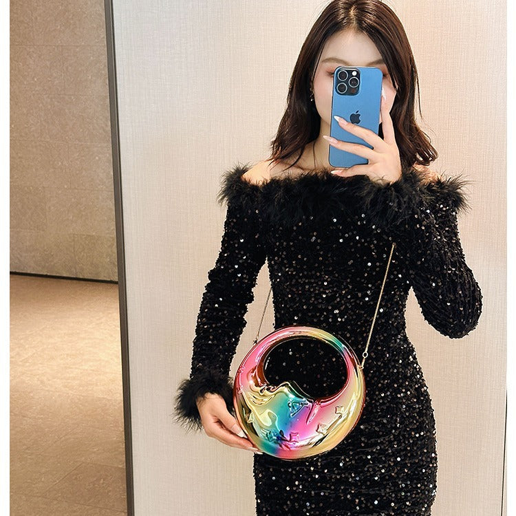 Women's Moon Handbag Niche Creative Shape Shoulder Messenger Bag