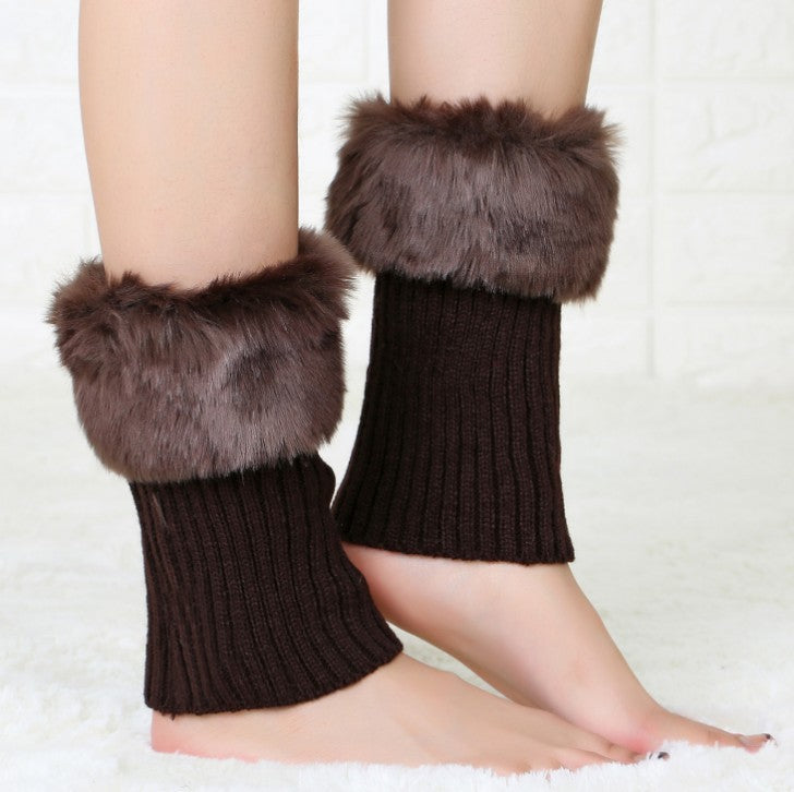 Korean Version Autumn And Winter Short Turned Fur Warm Leg Boots