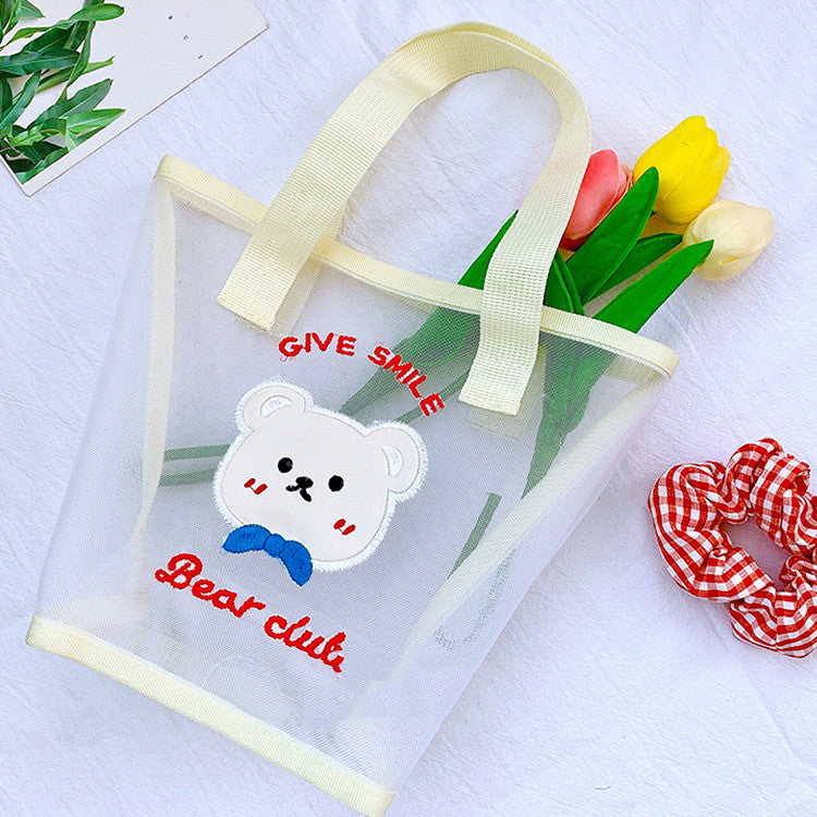 Teenage Girls Handheld Female Mesh Makeup Bag