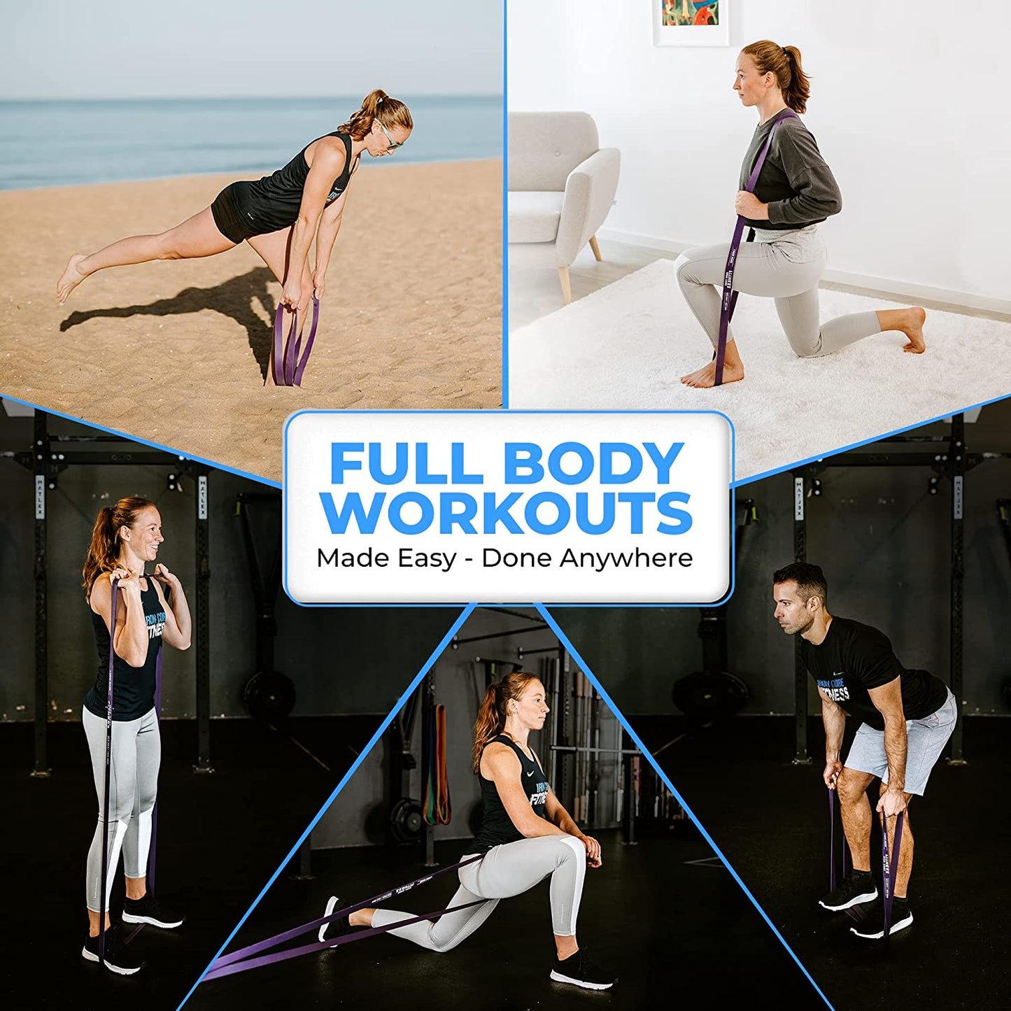 Pull up Assistance Resistance Bands - Long Loop Power Bands for Men and Women - Strength Power Flexibility Training at Home & Gym - Ebooks & Workout Chart Included by