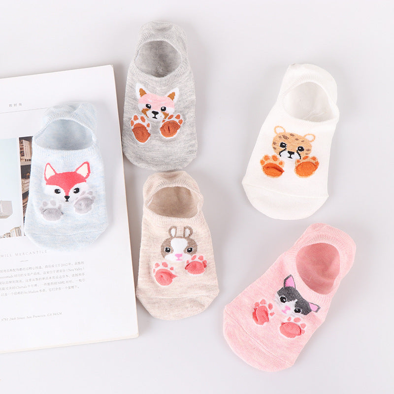 Women's Fashionable Three-dimensional Footprint Invisible Socks