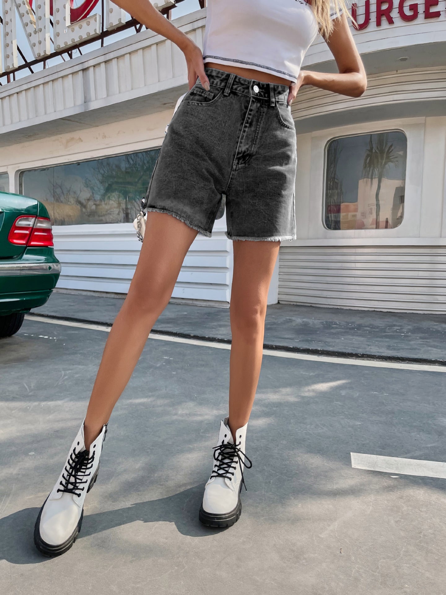 Løse afslappede nye denimshorts til kvinder
