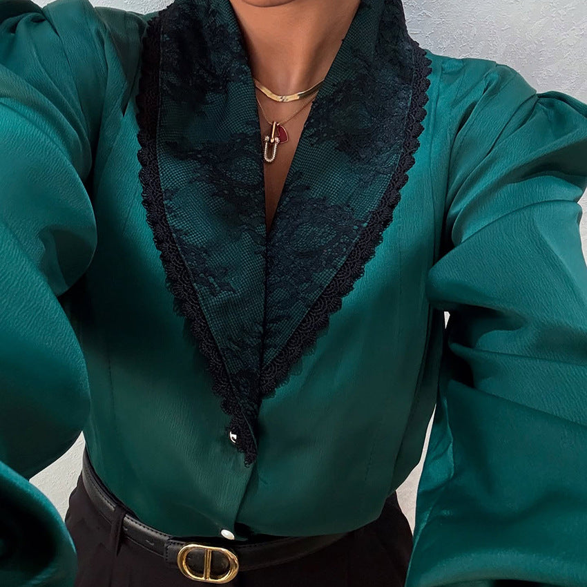 Sophisticated Cardigan With A Lapel Collar And V-neck Shirt