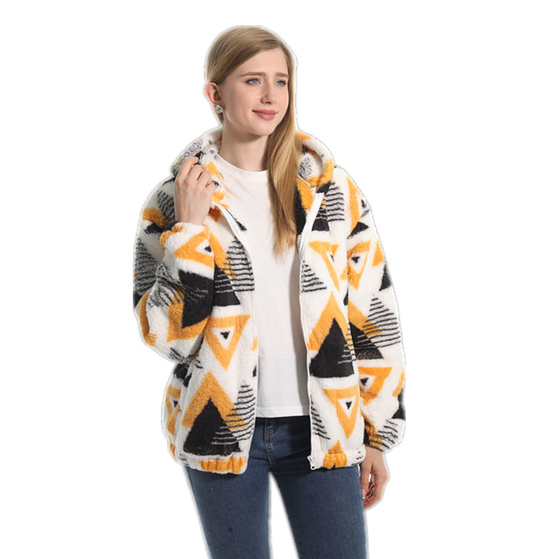 Fleece-lined Thickened Hooded Jacket