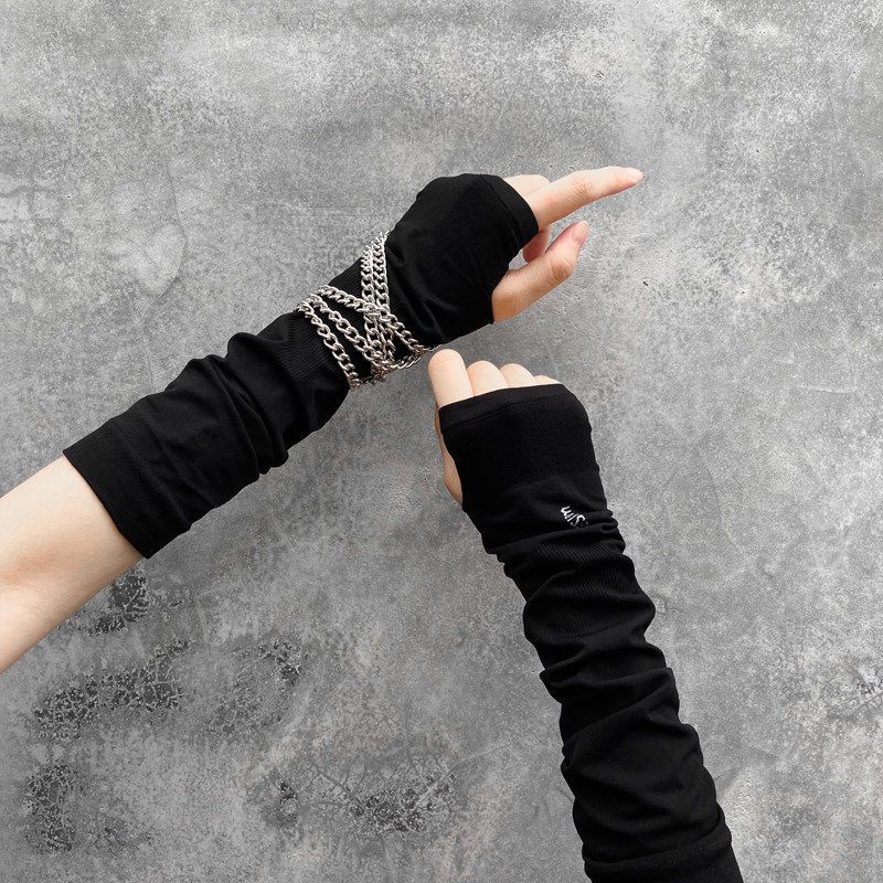 Women's Half Finger Punk Ice Sleeve Sun Protection Oversleeve