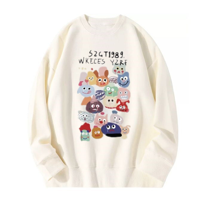 Amerikansk løstsiddende sweater med rund hals til kvinder i 'idle'-stil