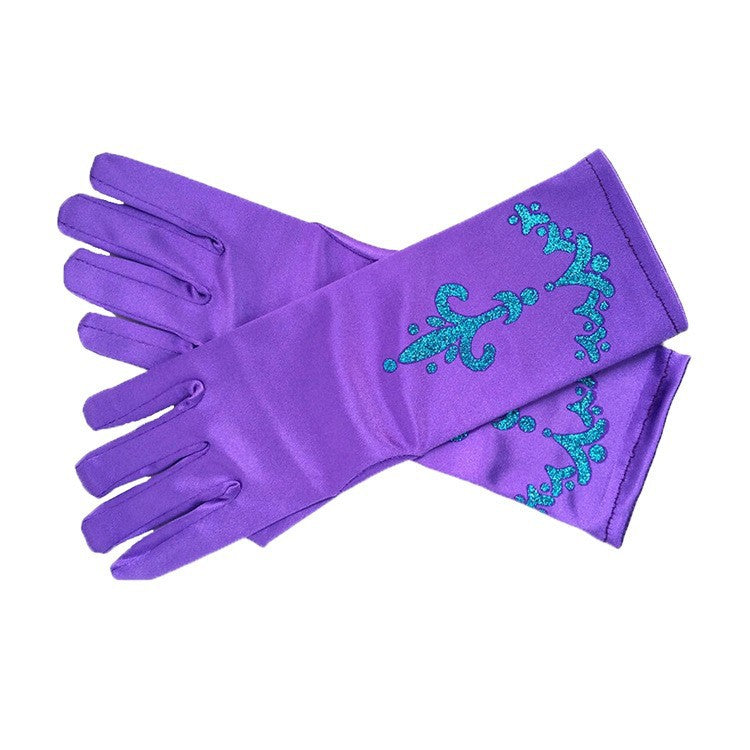 Children's Fashion Simple Printed Satin Gloves