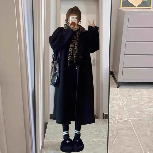 Stylish, Western-style Double-faced Wool Coat For Women