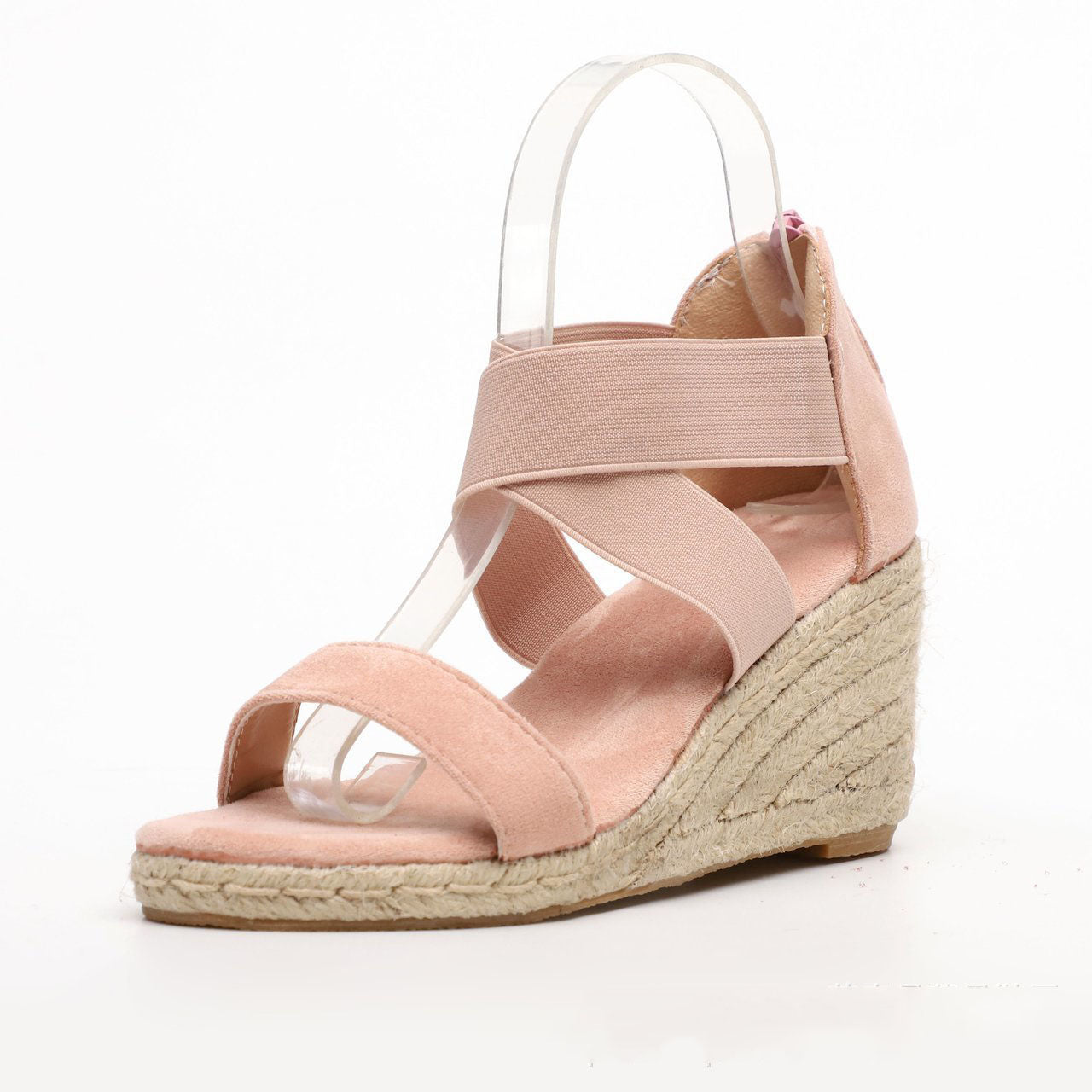 Trendy Slope Heel Elastic Roman Sandals