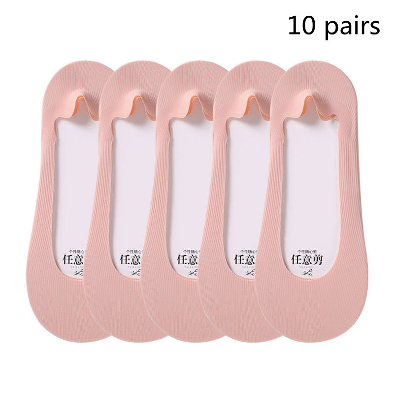 Boat Socks Women's Thin Shallow Mouth Invisible Socks Spring And Summer Striped Women's Boat Socks