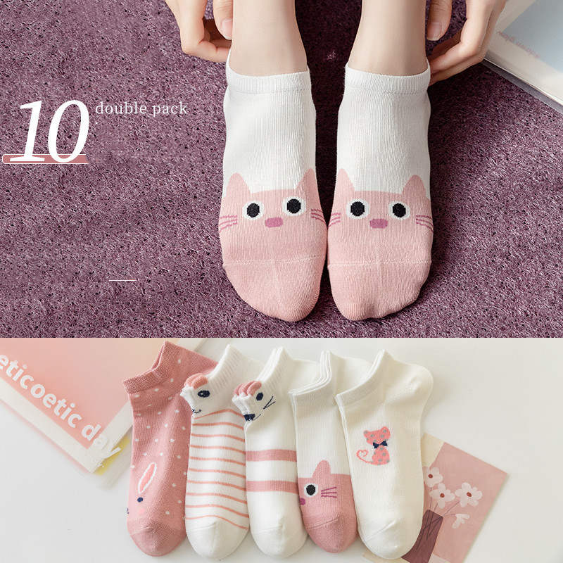 Socks Female Japanese Cartoon Shallow Mouth Casual Socks