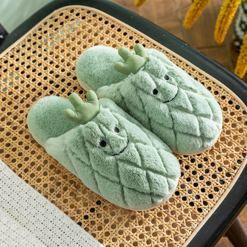 Cute Couples Home Autumn And Winter Plush Dormitory Non-slip Warm Household Slippers