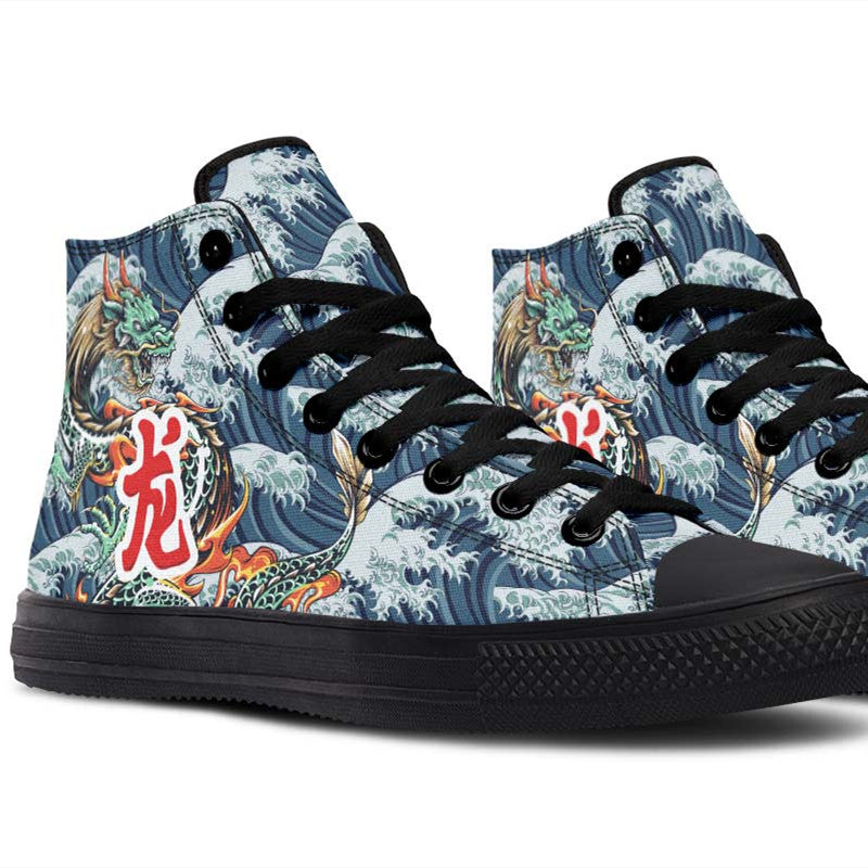 Printed Couple High-top Canvas Shoes