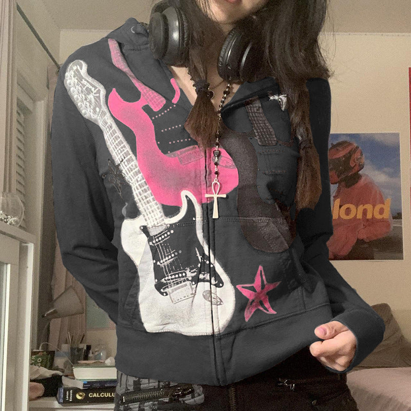 Elektrisk Guitar-hoodie i europæisk og amerikansk stil