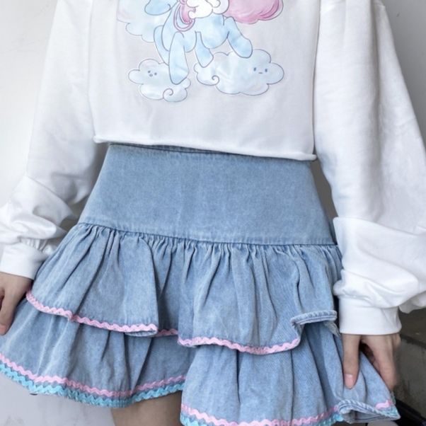 Cowboy Cake Short Skirt Sweet Girl Cute High Waist