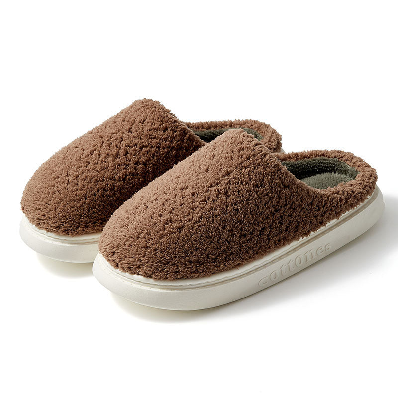 Plaid Couple Home Warm Cotton Slippers