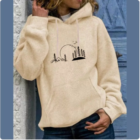 Hooded Solid Color Versatile Loose Student Hoodie Youth Casual