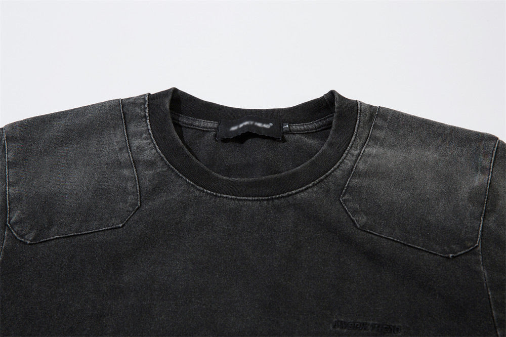 Spring And Autumn Deconstructing Split Stitching Casual Top