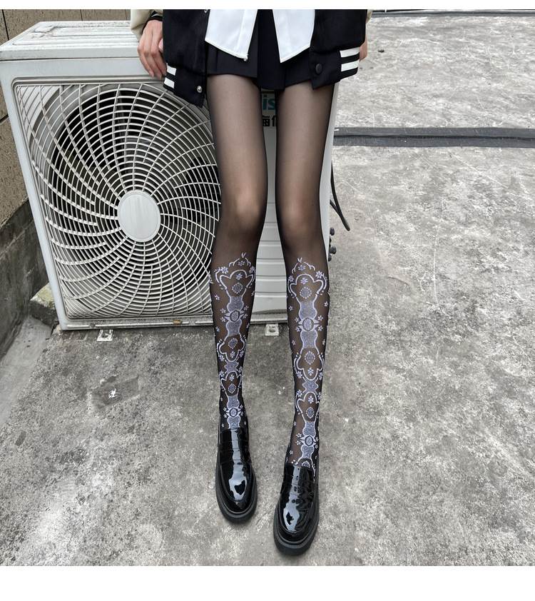 Elegant Hollow Out Flower Pantyhose   15D