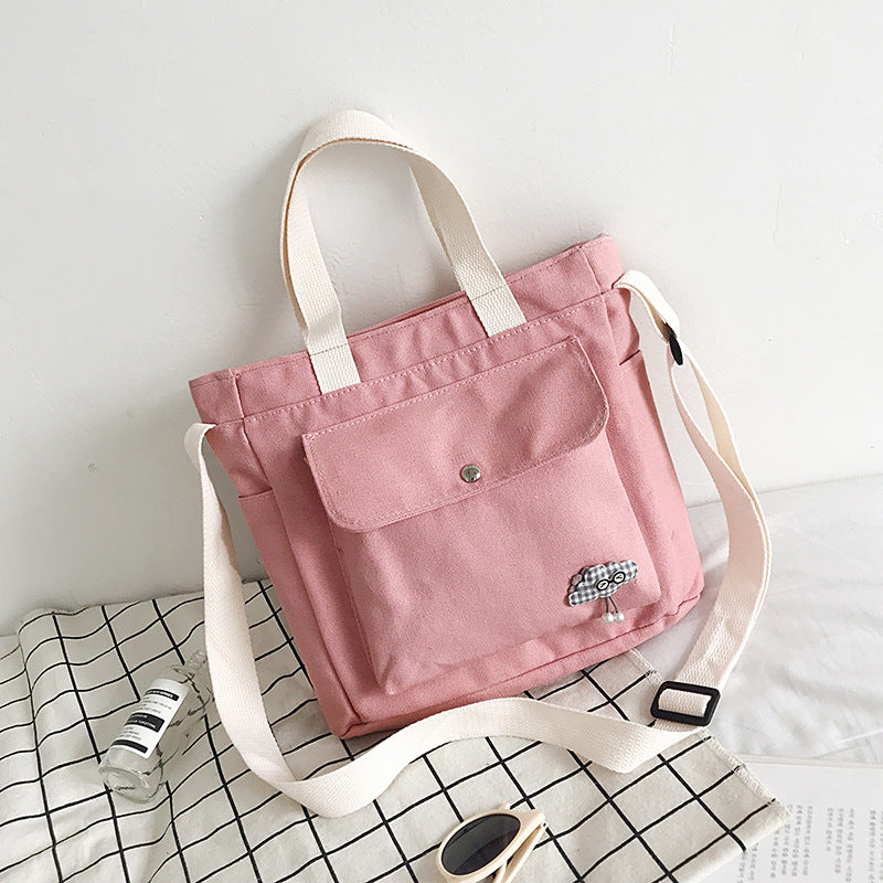 New Style Simple Portable Women's Diagonal Canvas Bag