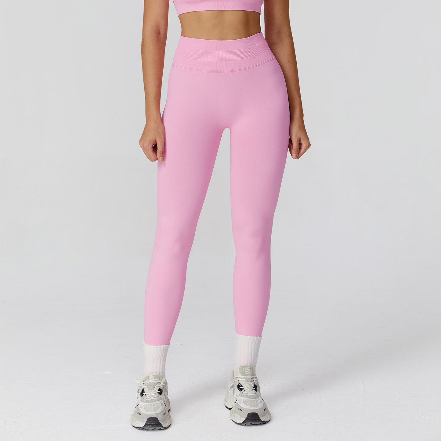 High Waist Pleated Seamless Tight Yoga Trousers