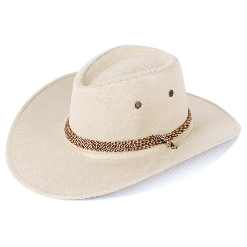 Western Denim Male Hat Double-sided Suede Sun Hat Female Horse Riding Hat