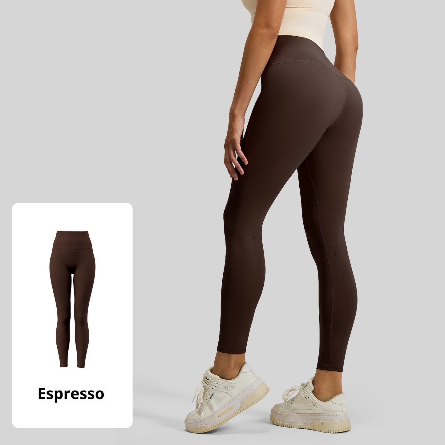 Peach High Waist Hip Lift Stretch Nude Feel Outerwear