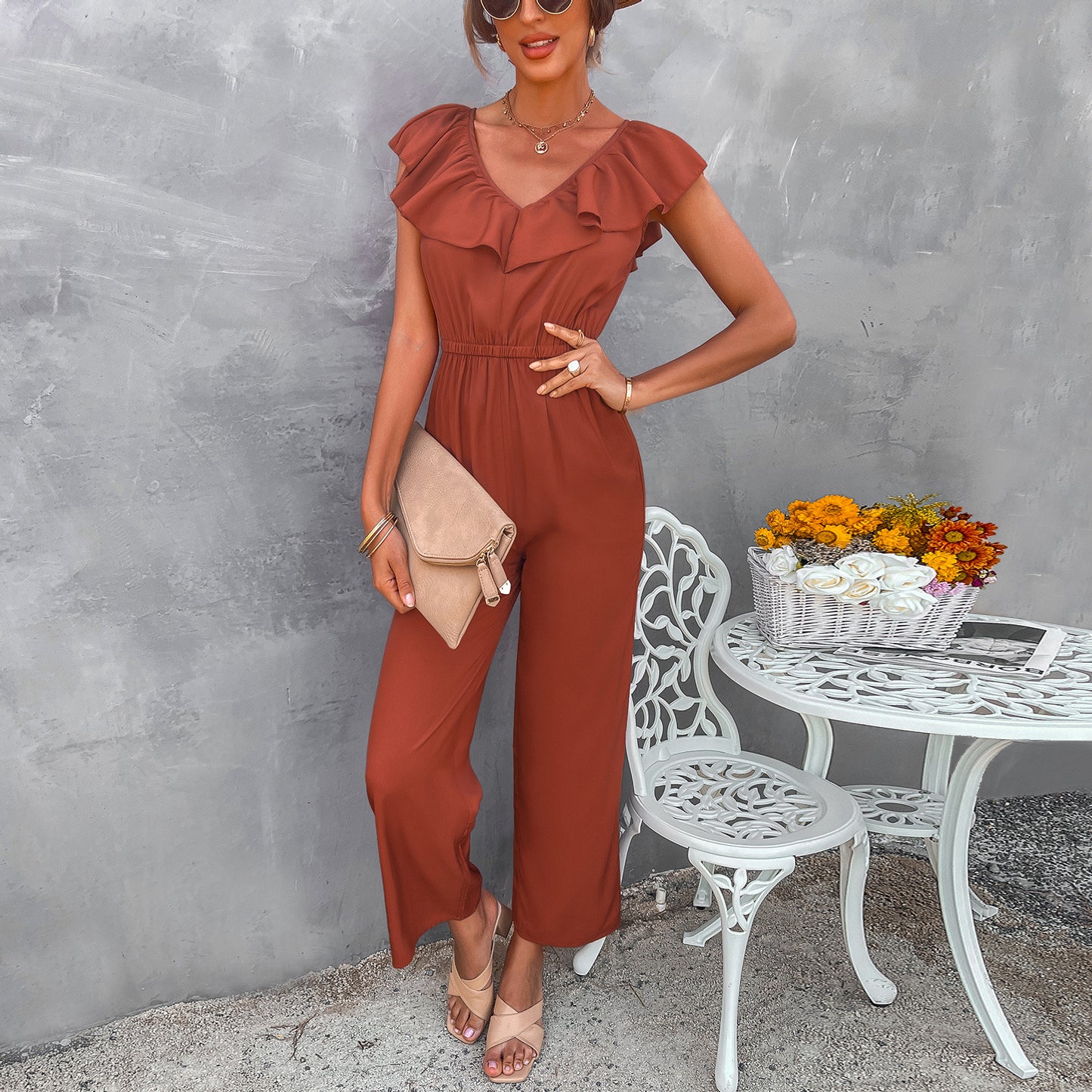 European And American Women's Fashion Slim Waist Jumpsuit