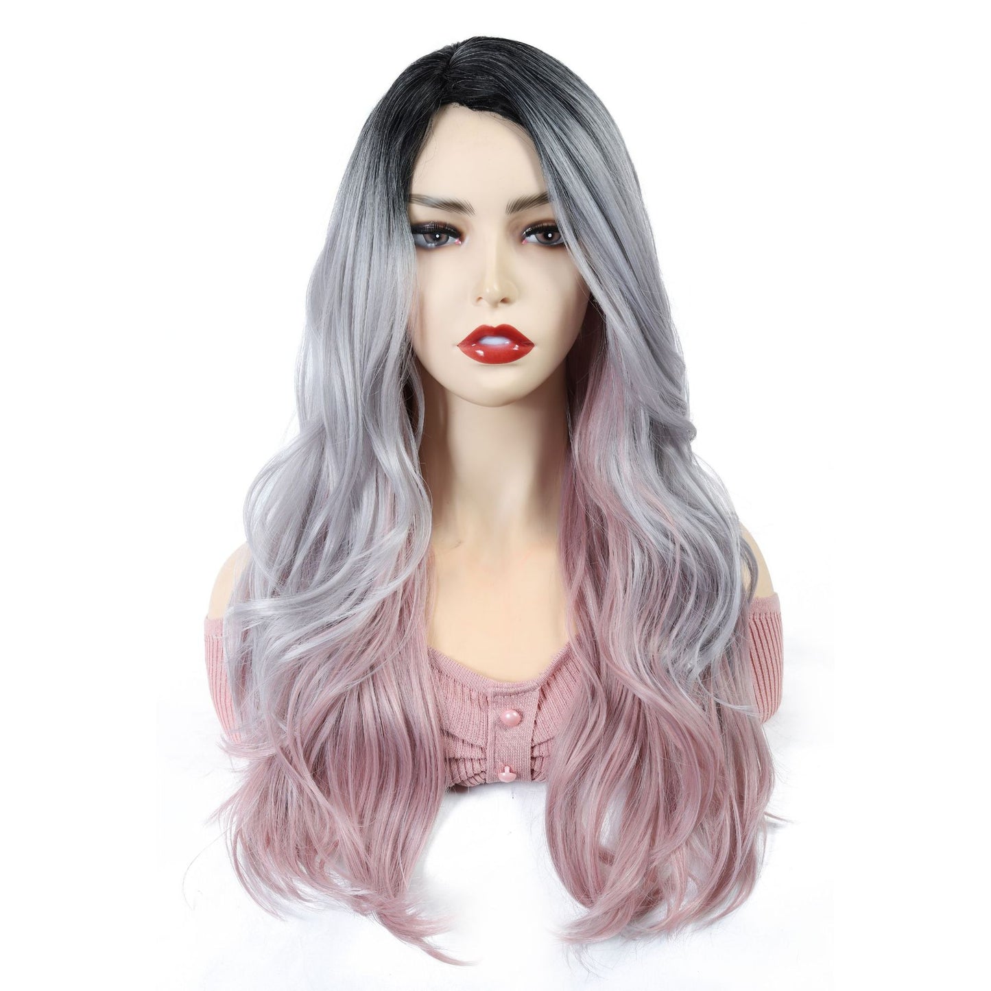 New Fashion Temperament Wig Chemical Fiber Front Lace Long Curly Hair Headgear