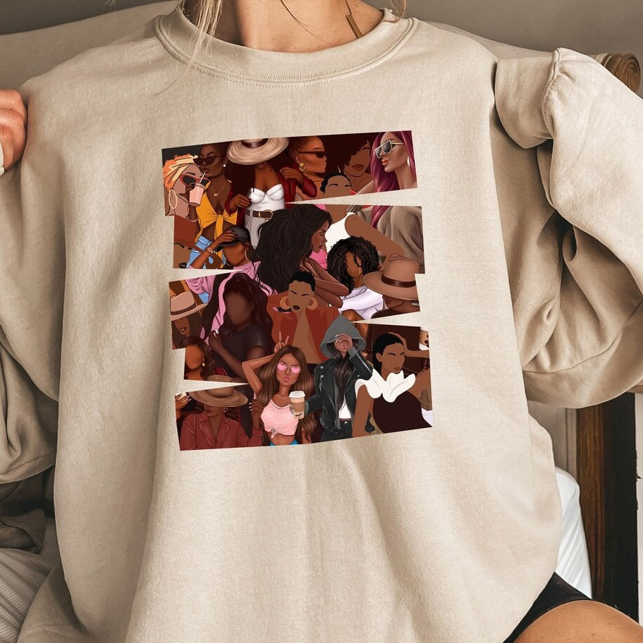 Polyester Women's Round-neck Long-sleeved Sweater Printing