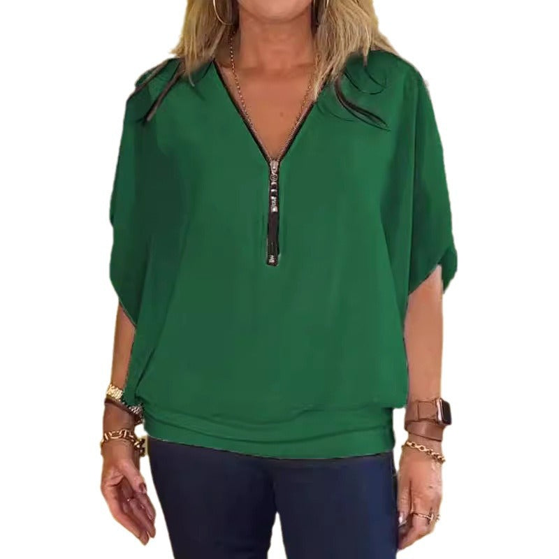 Commute Style Bat Sleeve Loose Casual Top