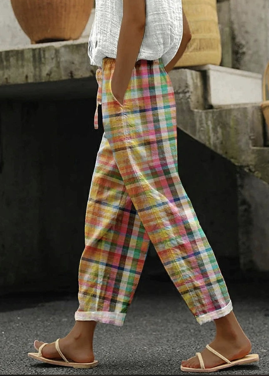 3D Digital Printing Cotton And Linen Simplicity Rag-eared Casual Pants Printable Type