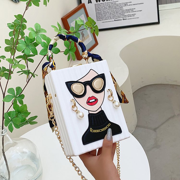Lock Small Square Bag Shoulder Crossbody Portable Sewing Line Average Size Soft