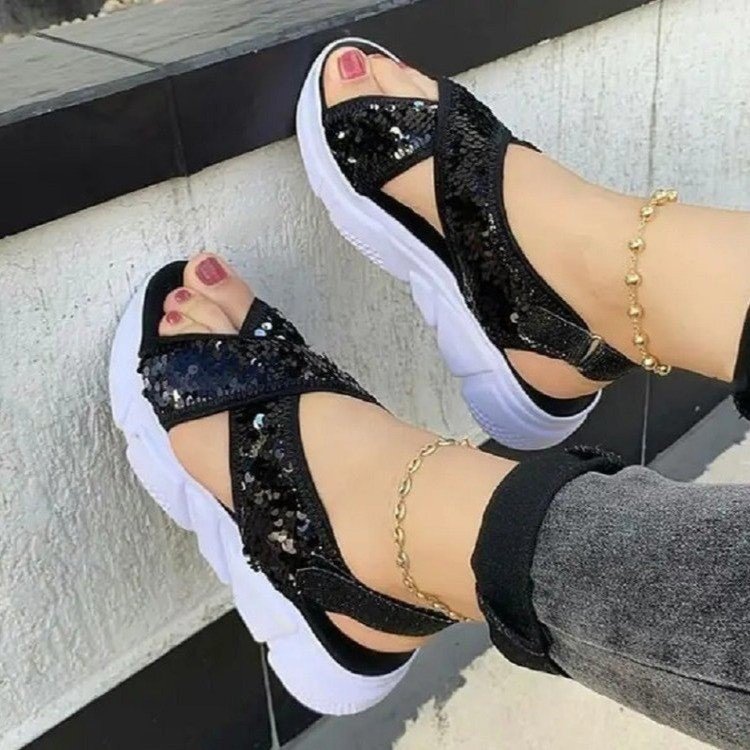 Women's Fashion Comfortable Platform Sequin Sandals
