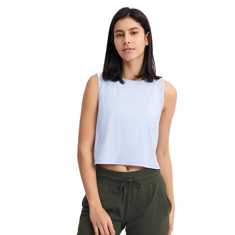 Sleeveless Vest Cropped Short Sexy Back Hollow-out Quick-drying Breathable Sports Casual Yoga Clothes