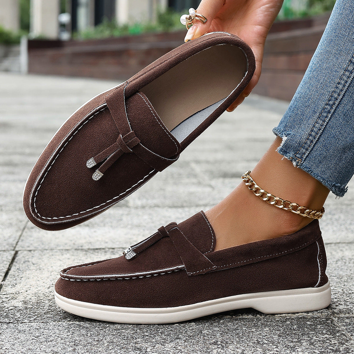 Europæiske og amerikanske slip-on loafers/gommino til udenrigshandel