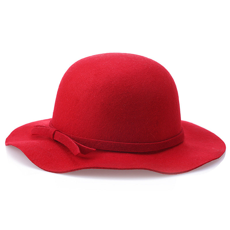 Women's Pure Wool Wave Basin Hat Woolen