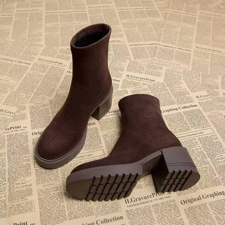 Brown Heeled Ankle Boots For Petite Women