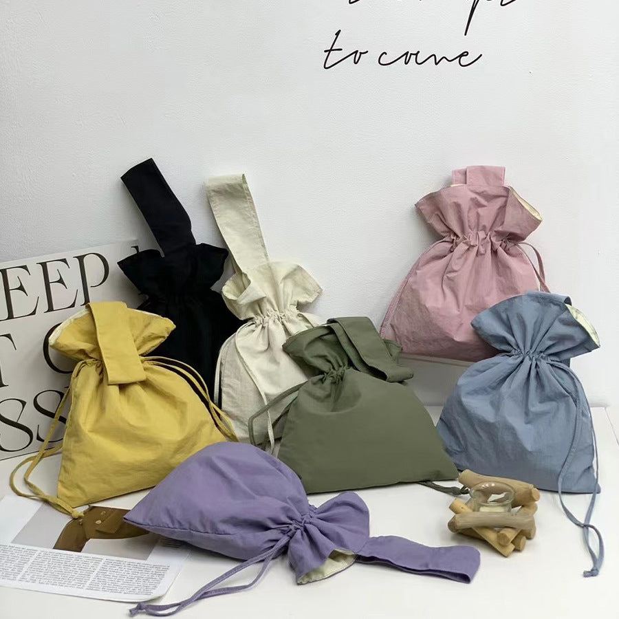 Women's Fashion Casual Simple Nylon Cloth Bucket Bag