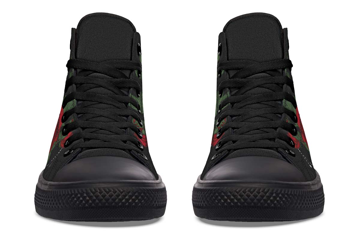 Men's And Women's Fashion Color Printing High-top Canvas Shoes