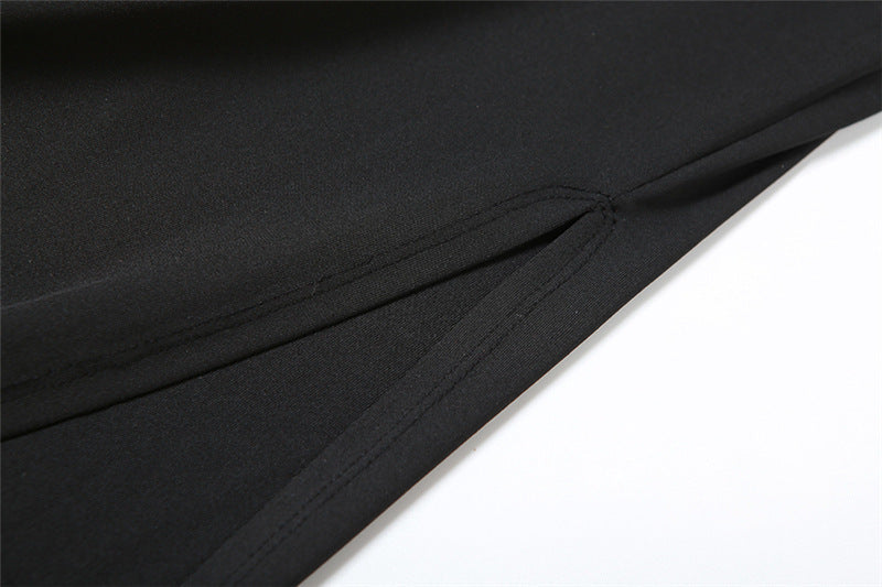 Europæisk og amerikansk efterår Dametøj Halterneck Cut-out Rygløs Slim Fit Skinny Jumpsuit