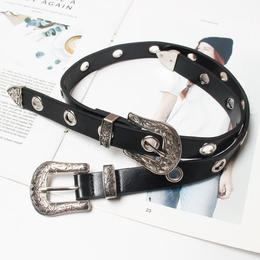 Dark Metal Punk Rock Girl Handsome And Full Of Jeans Belt